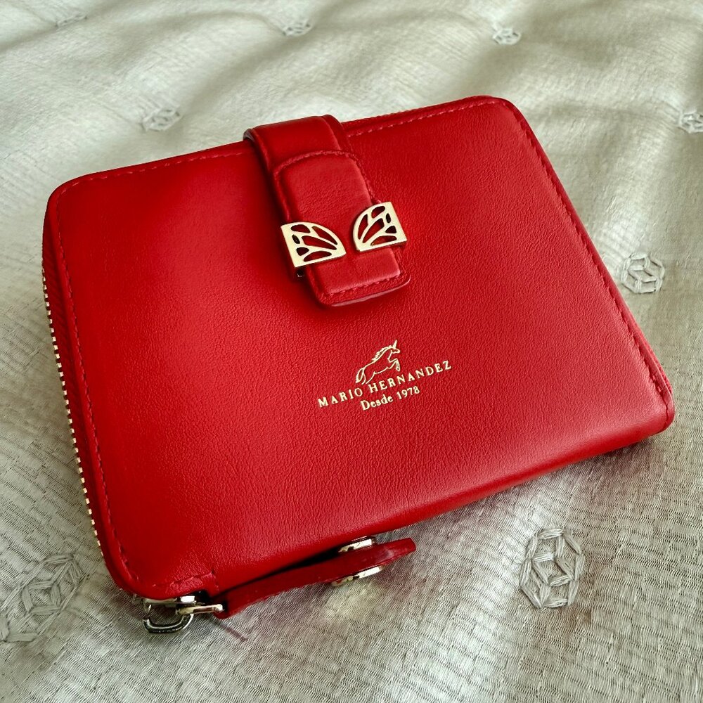 Mario Hernandez Women Wallet in Red Genuine Leather